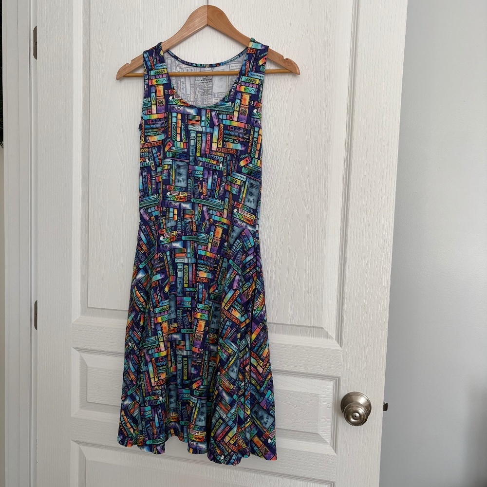 Princess Awesome Boy Wonder “Lost in the Stacks” Twirly Dress Kids Size 16